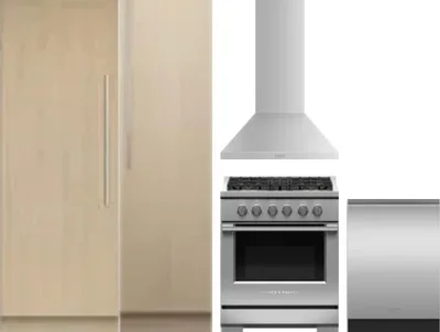 5 Piece Package Includes Refrigerator, Freezer, Range, Hood And Dishwasher